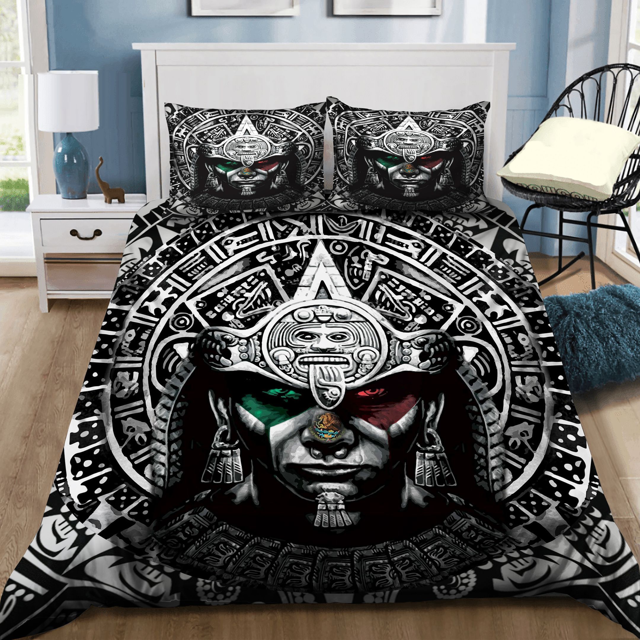 All Over Aztec Warrior Mexican Skull Gs-Dd1507Np Bedding Set