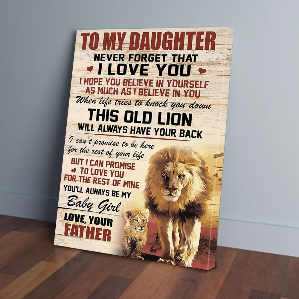 To My Daughter Father Lion Canvas Prints Pan12587