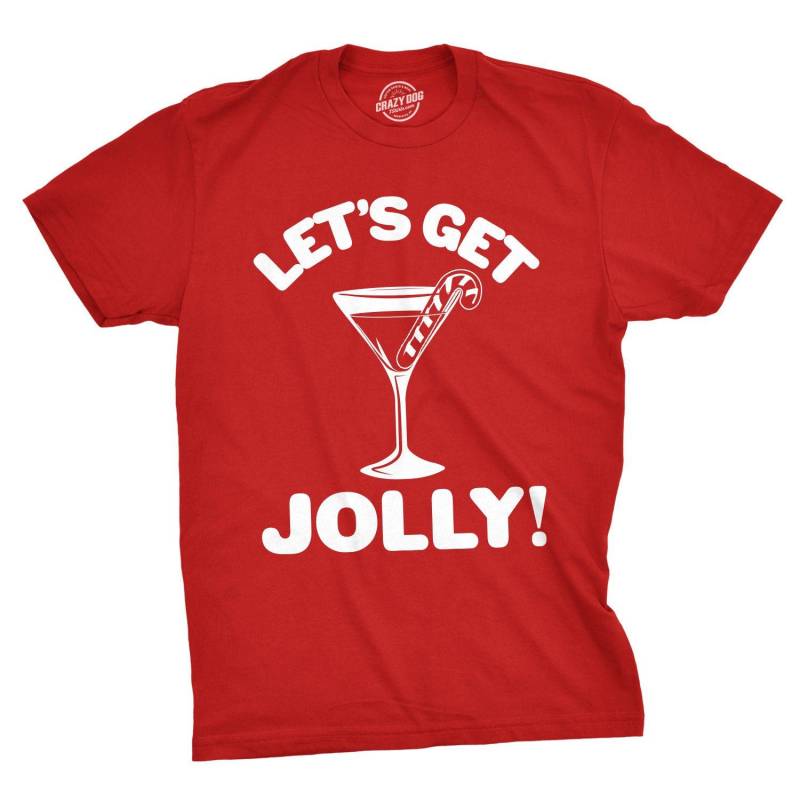 Crushtee Lets Get Jolly Tee, Christmas Shirt Men, Candy Cane Shirt, Red TShirt Xmas, Xmas Gifts, Christmas Drinking, Drinking Shirts, Cocktails Shirt Long Sleeve Hoodie