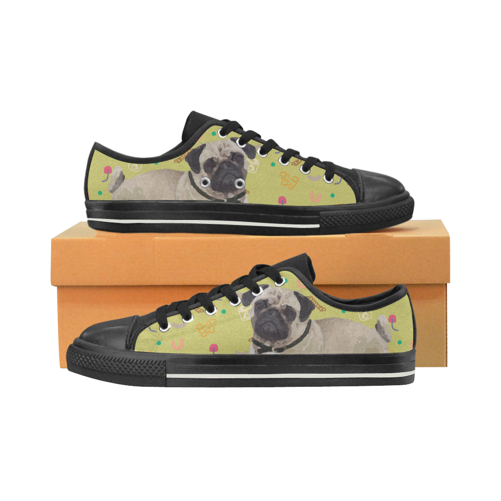 Pug Black Men’s Classic Canvas Shoes