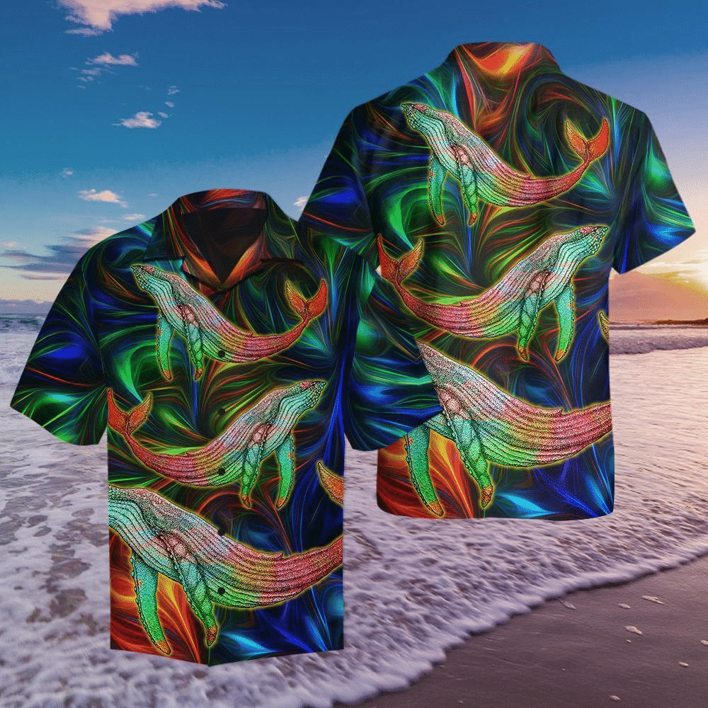 Waybackapparel Amazing Whale Hippie 3D Hawaiian Shirt