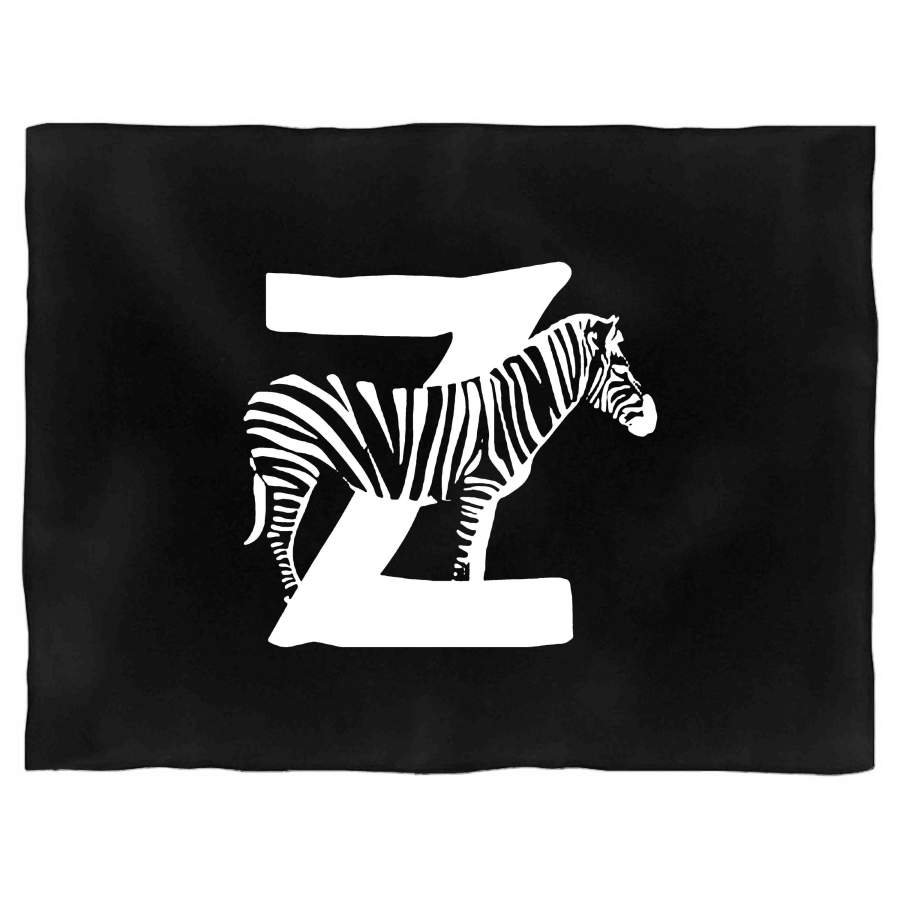 Zebra Letter Z Alphabet Animal Blanket