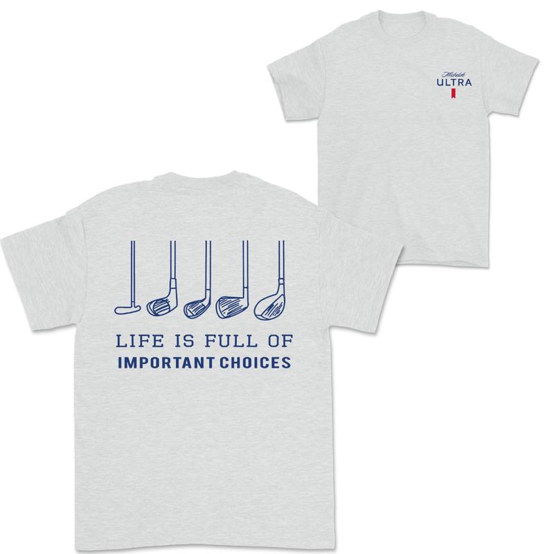 Michelob Ultra Golfing T-Shirt, 2 Side T-Shirt, For Men And Women, Full Sizes, Full Colors