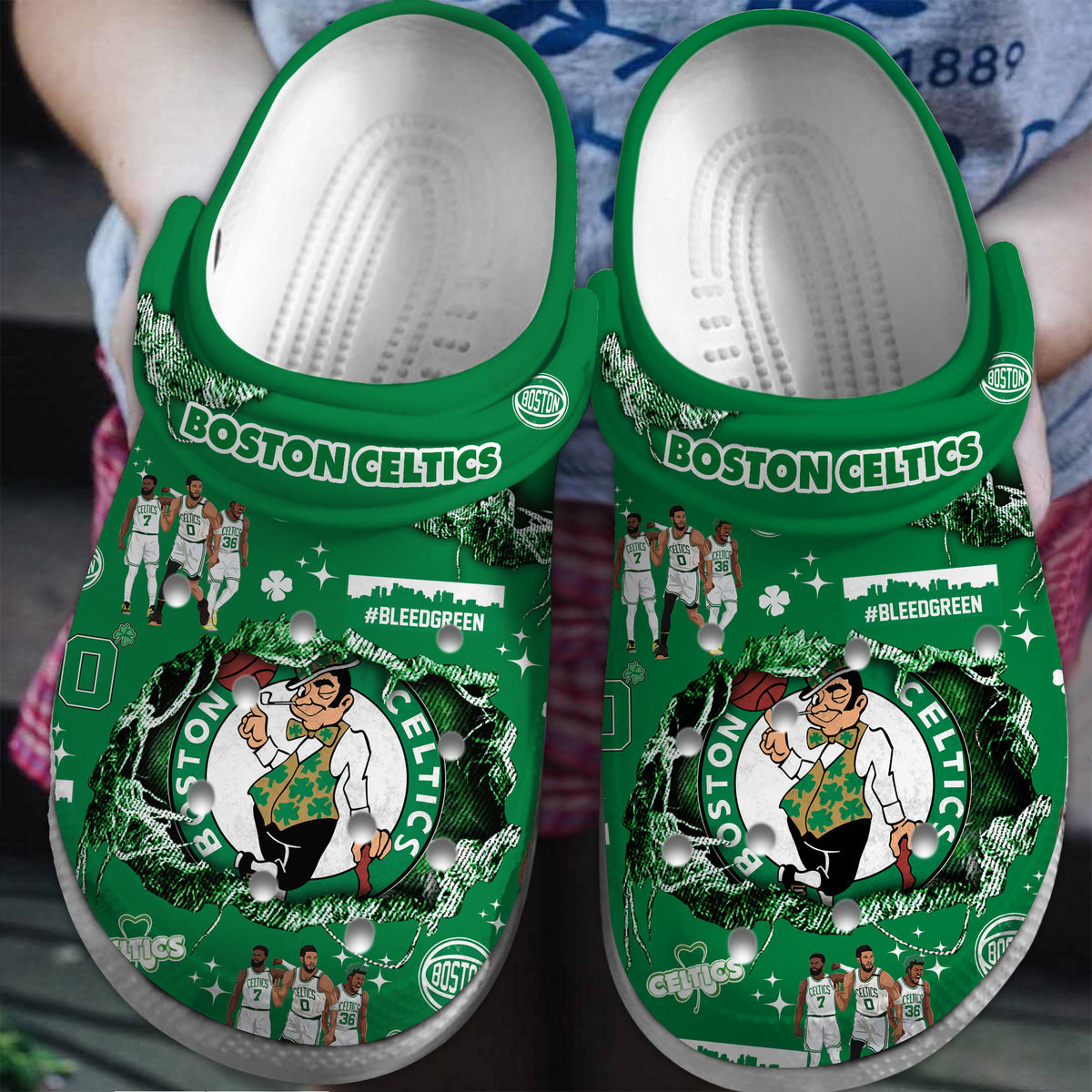 Premium Boston Celtics NBA Sport Crocs Crocband Clogs Shoes Comfortable For Men Women and Kids