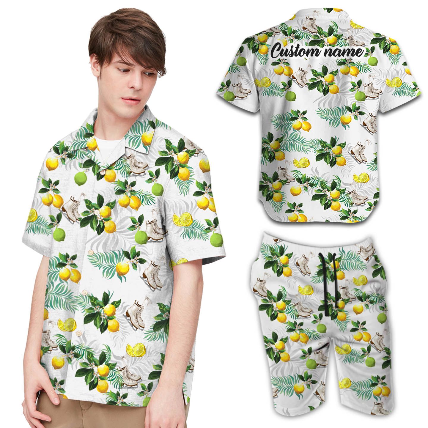 Skating Lemon Custom Name Men Hawaii Shirts For Sports Lovers In Daily Life Ha105768