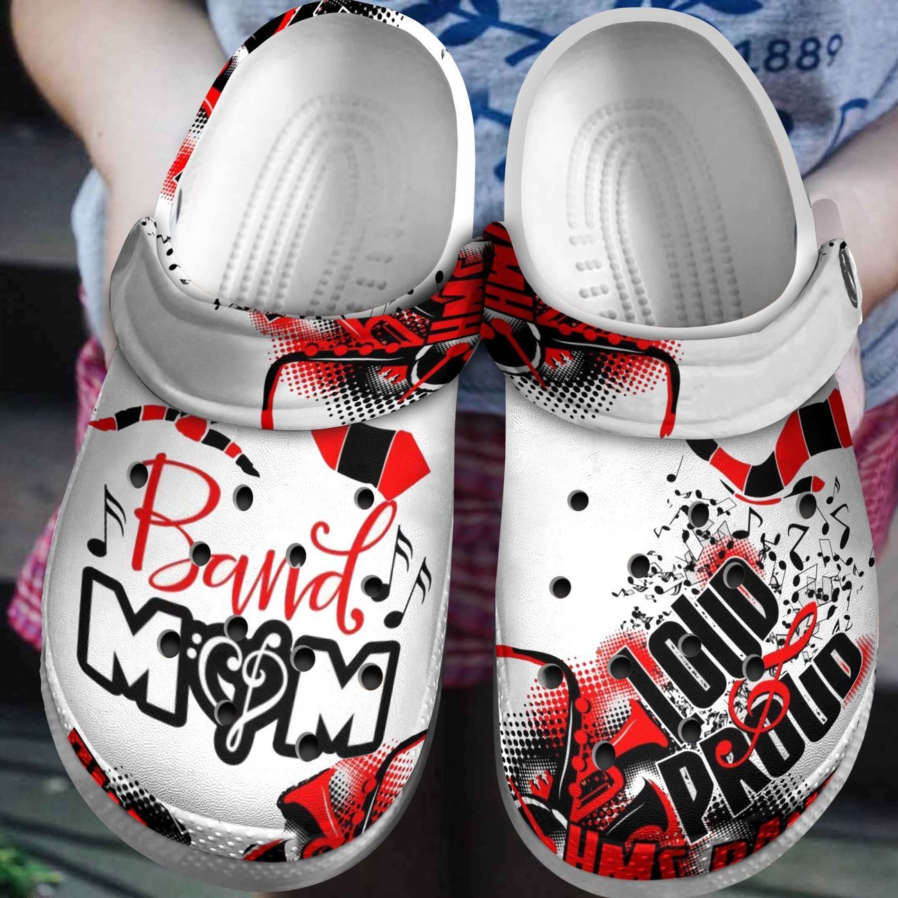 Marching Band Personalized Clog, Custom Name, Text, Color, Number Fashion Style For Women, Men, Kid, Print 3D Loud And Proud