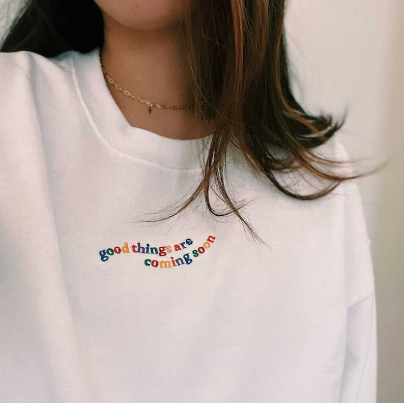 Quotes Embroidered Sweatshirt 2D Crewneck Sweatshirt All Over Print Sweatshirt For Women Sweatshirt For Men Sws3220