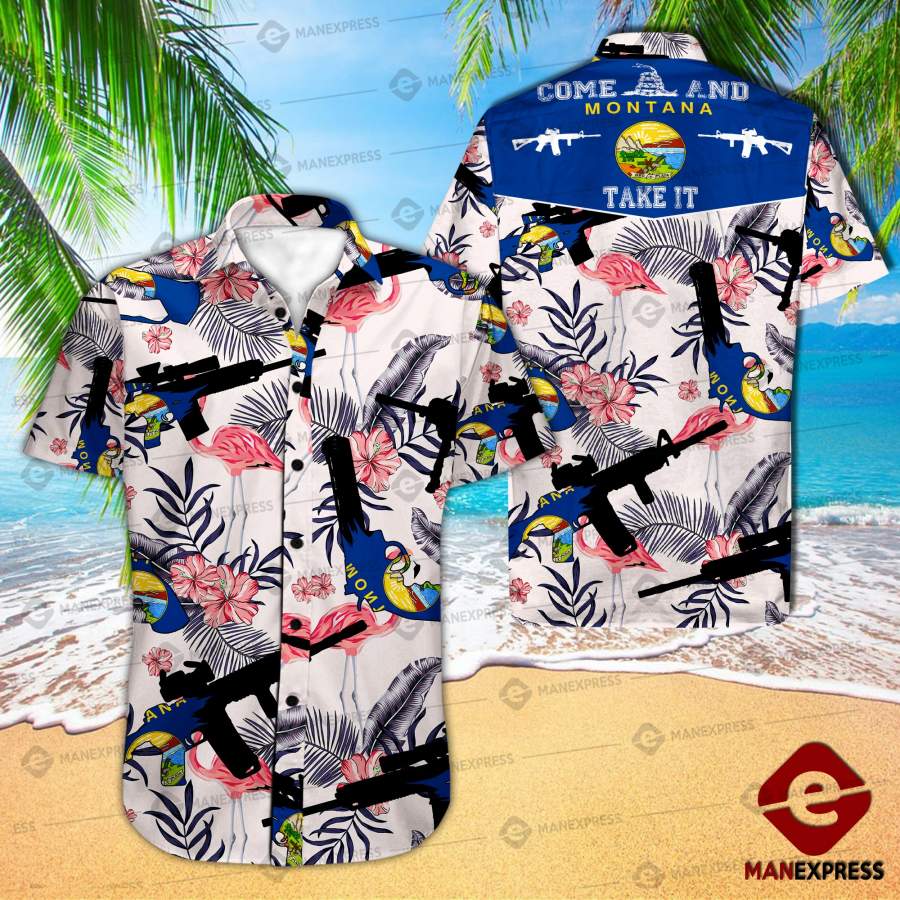 Montana United Patriot Three Percenter Hawaiian Shirt Ha40582