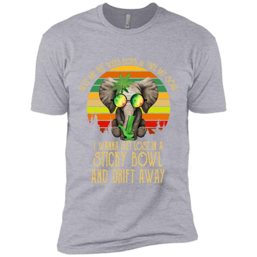 Give Me The Weed Boys And Free My Soul I Wanna Get Lost In A Sticky Bowl And Drift Away Elephant Classic Vintage – Canvas Unisex USA Shirt