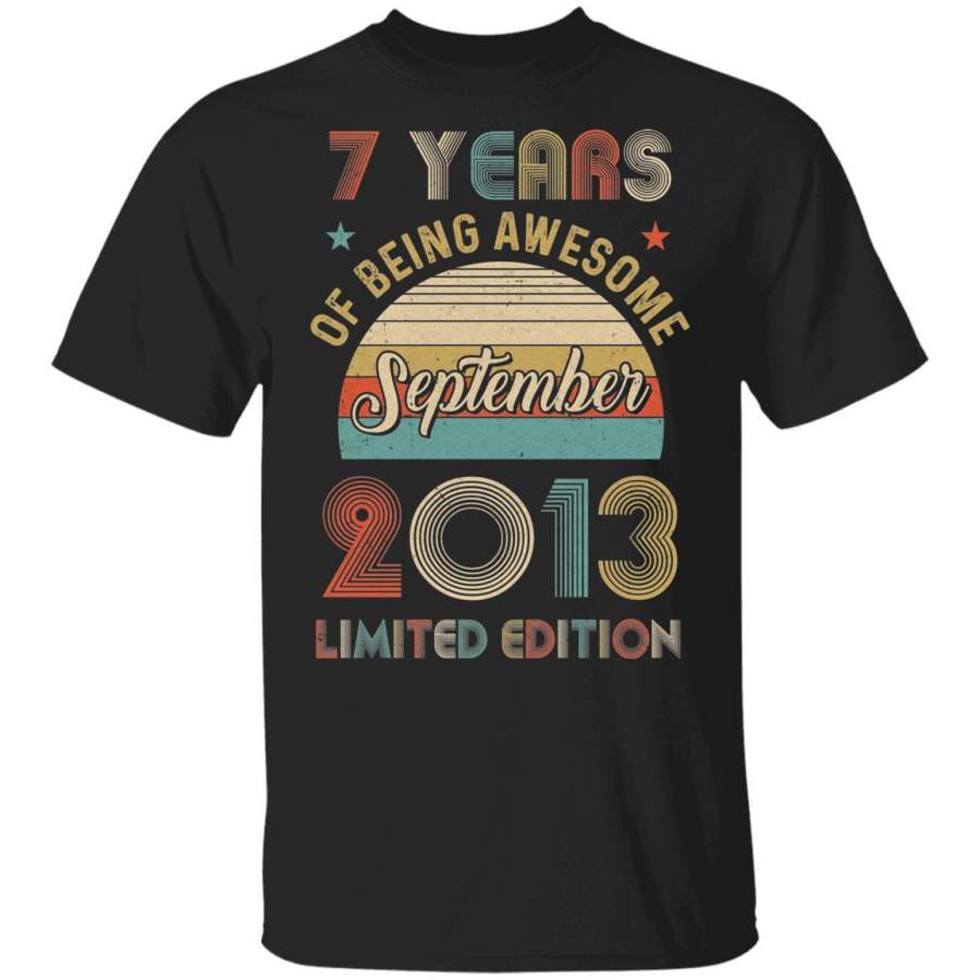 Vintage September 2013 Limited Edition 7th Birthday Gifts Youth T-shirt