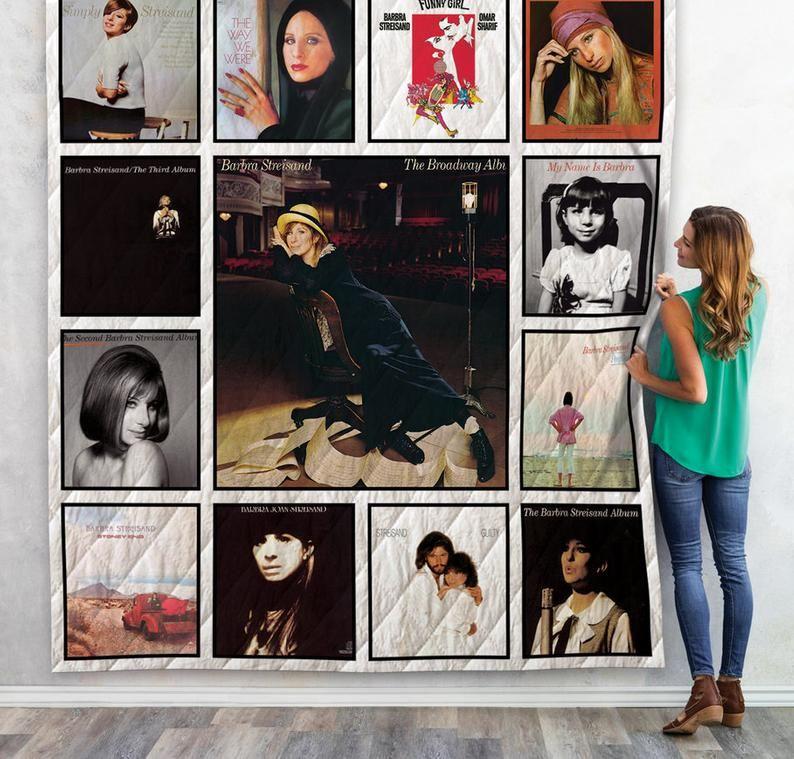 Barbra Streisand For Fans 01 For Best Friend For Daughter For Son For Dad Fleece Quilt Blanket Personalized Customized Home Decor