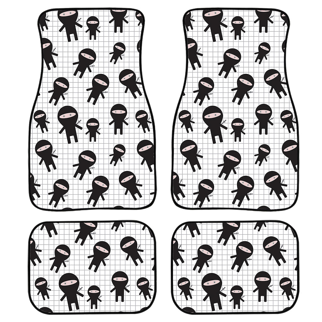 Cute Ninja Pattern Print Front And Back Car Floor Mats, Front Car Mat