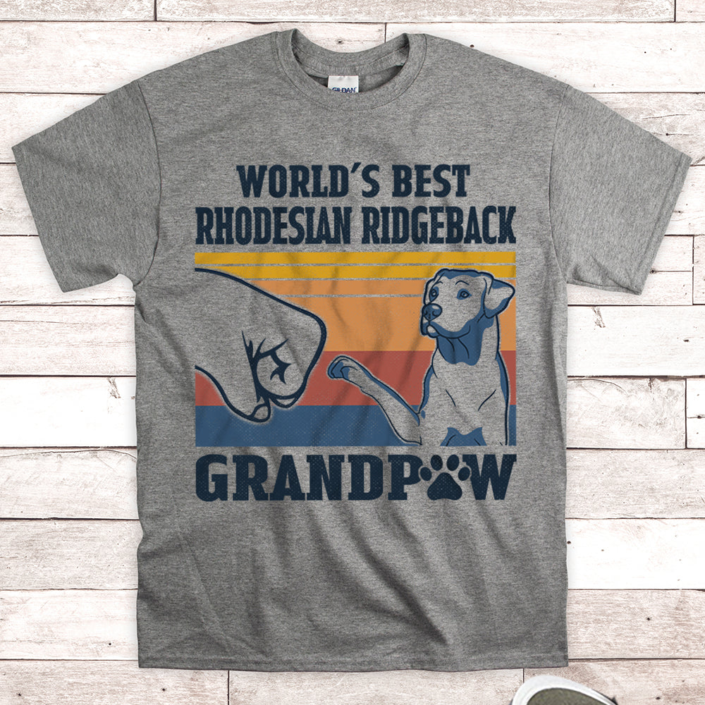 World’S Best Rhodesian Ridgeback Grandpaw Shirts Gift For Rhodesian Ridgeback Grandpa M0402 Nh95