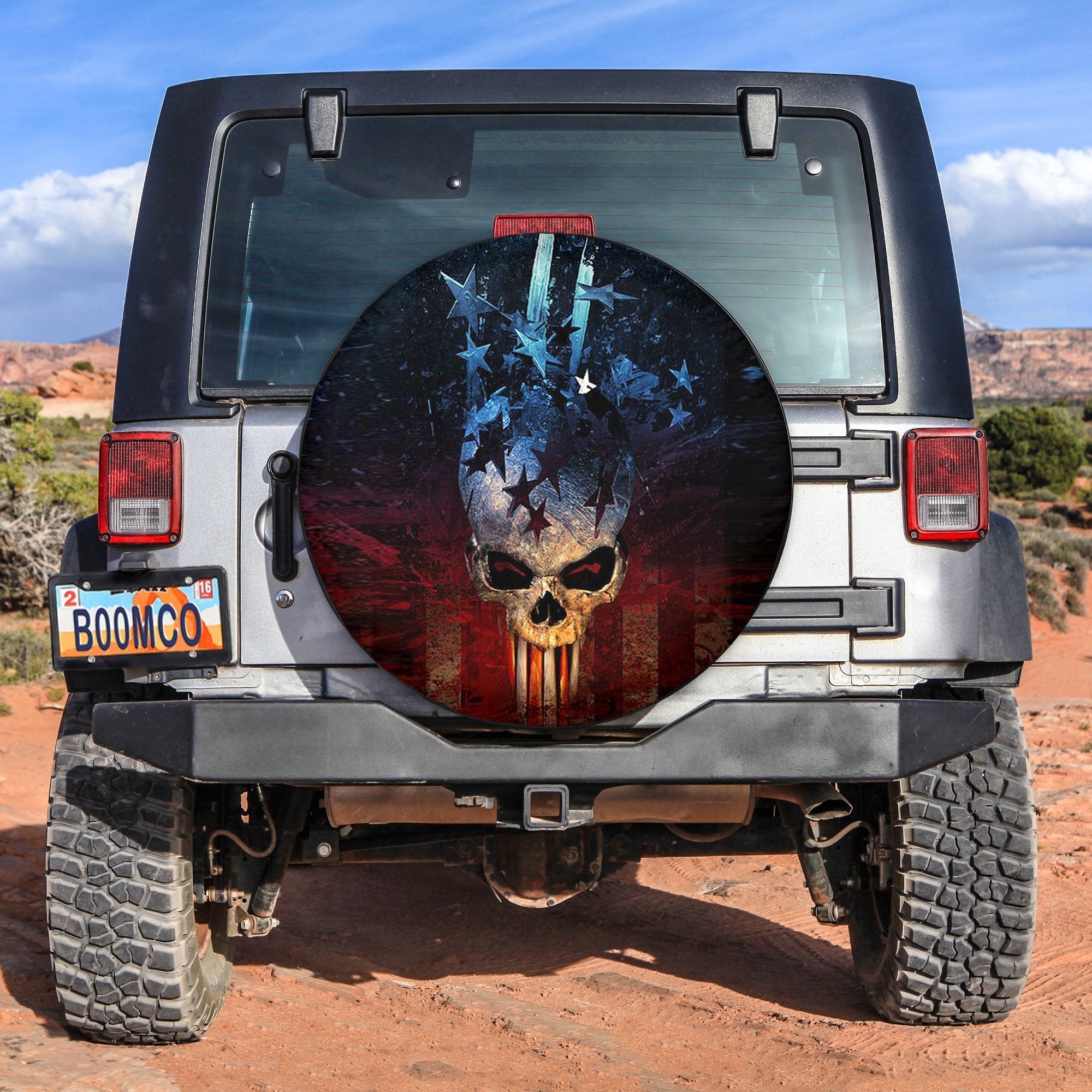 Jeep Native American Skull Spare Tire Cover No.2 Lt6