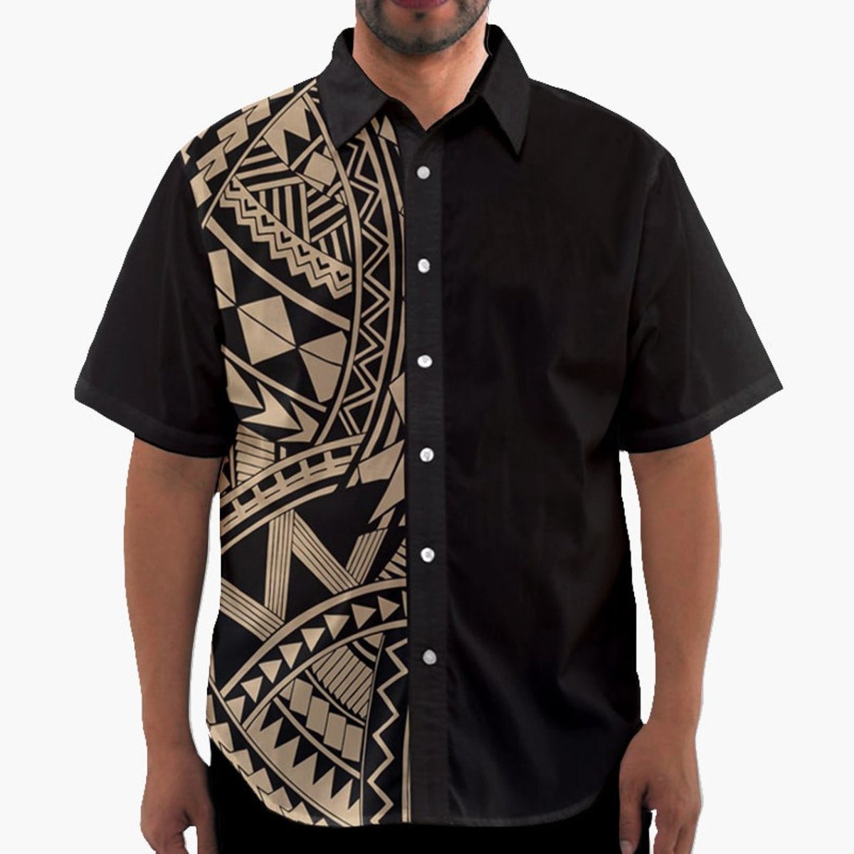 Polynesian Samoan Black Brown Hawaiian Shirt Plhw0025