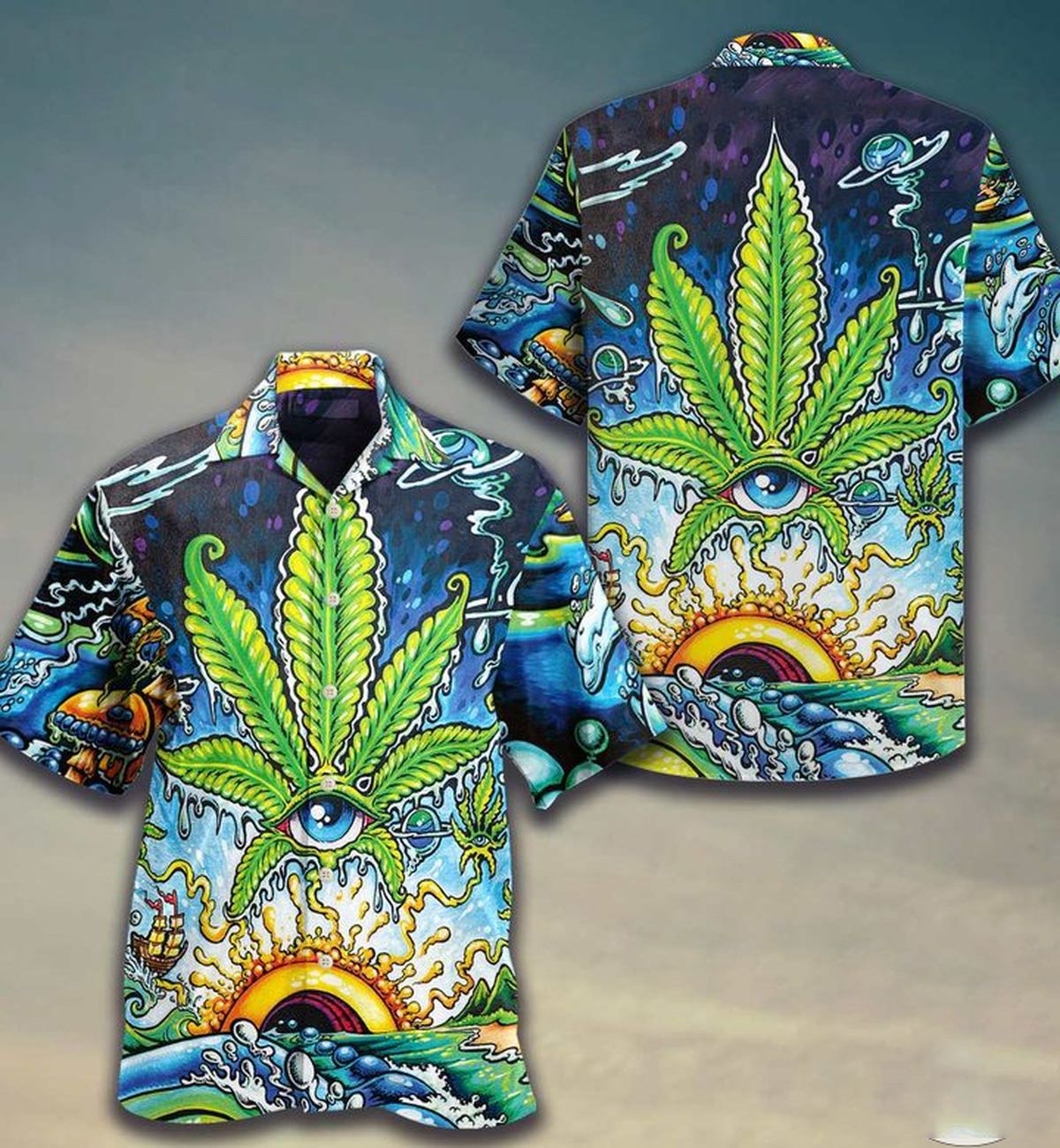 Absolutely Love Weed Psychedelic Color For Man And Woman Print Short Sleeve Hawaiian Shirt G95