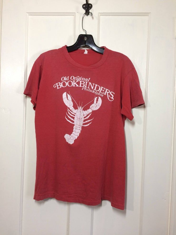 1970 S Faded Old Bookbinders Philadelphia Red Shirt