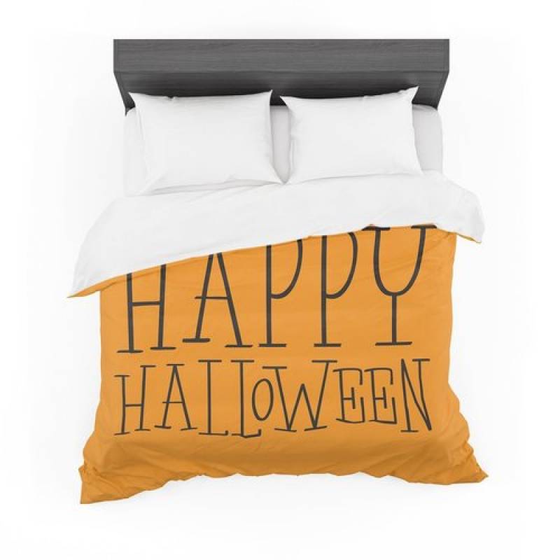 “Happy Halloween Orange” Featherweight 3D Customize Bedding Set Duvet Cover Set Bedroom Set Bedlinen