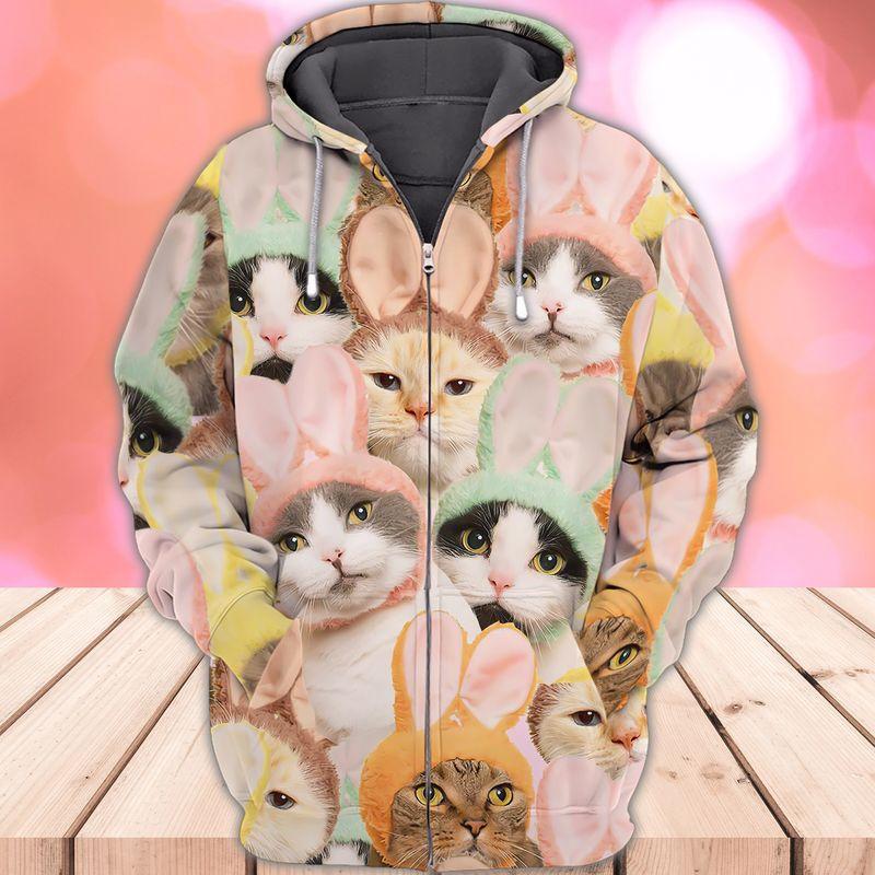 Bunny Meo 3D Full Print 3D All Over Printed Unisex Hoodie Zip Hoodie T-Shirt Plus Size S-5Xl