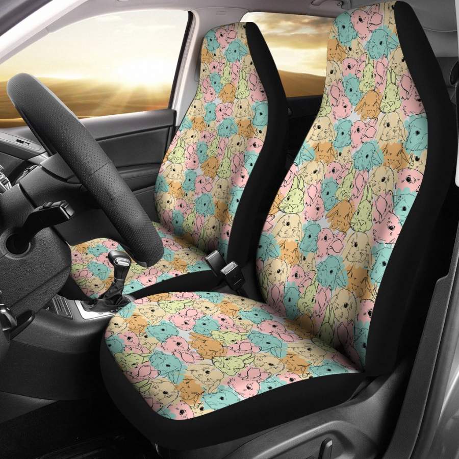 Rabbit Bunny Pattern Print Universal Fit Car Seat Cover