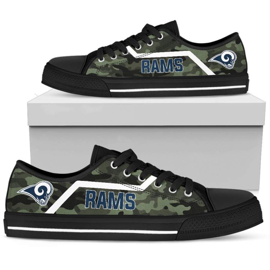 Simple Camo Los Angeles Rams Low Top Shoes