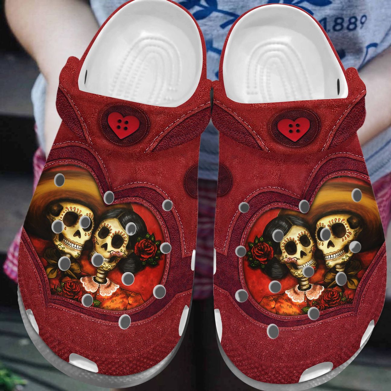 Skull Heart Personalize Clog, Custom Name, Text, Fashion Style For Women, Men, Kid, Print 3D Eternal Love