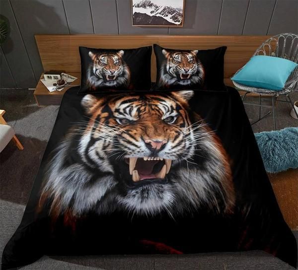 3D Printed Tiger Cotton Bed Sheets Spread Comforter Duvet Cover Bedding Sets