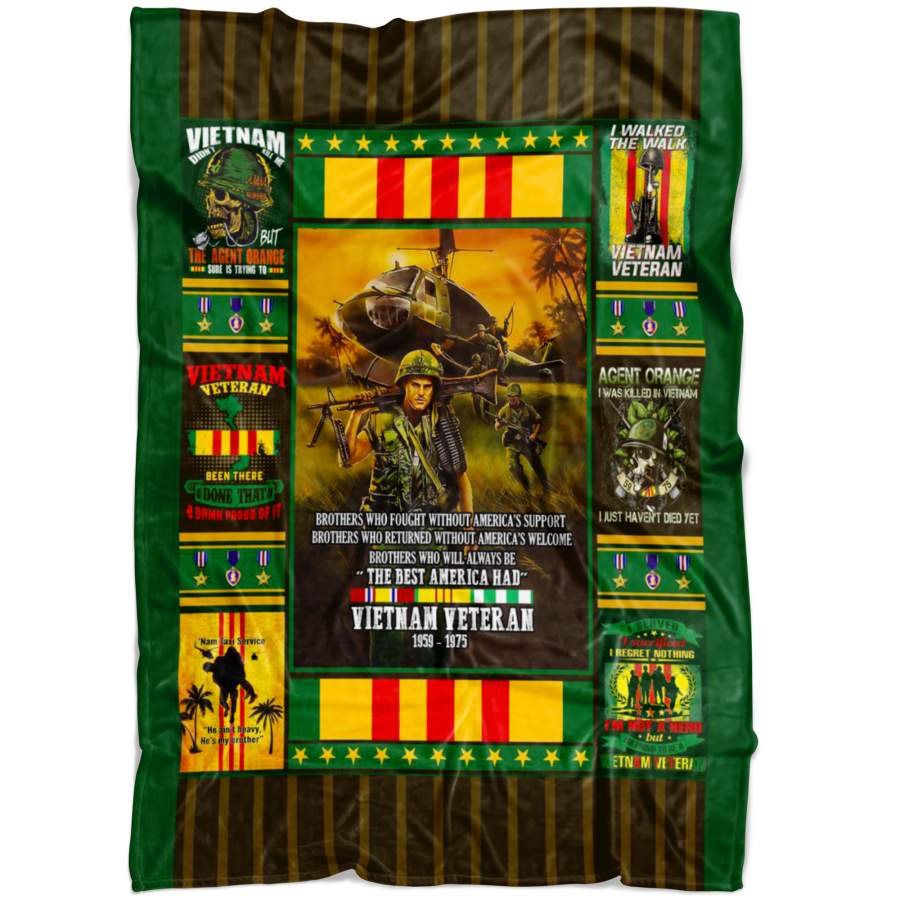 Zalooo Vietnam Veteran Fleece Blanket