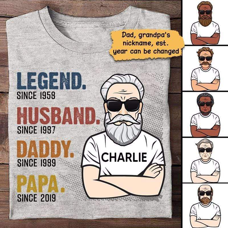 The Legend Husband Daddy Grandpa Old Man Personalized Shirt