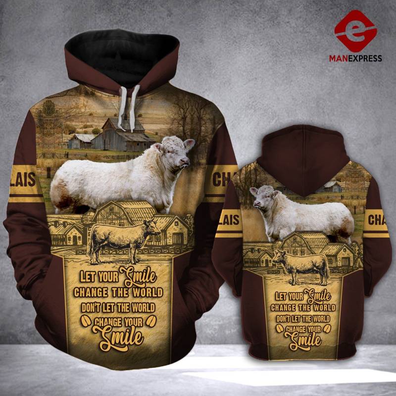 Animal Charolais Smile 3D Hoodie