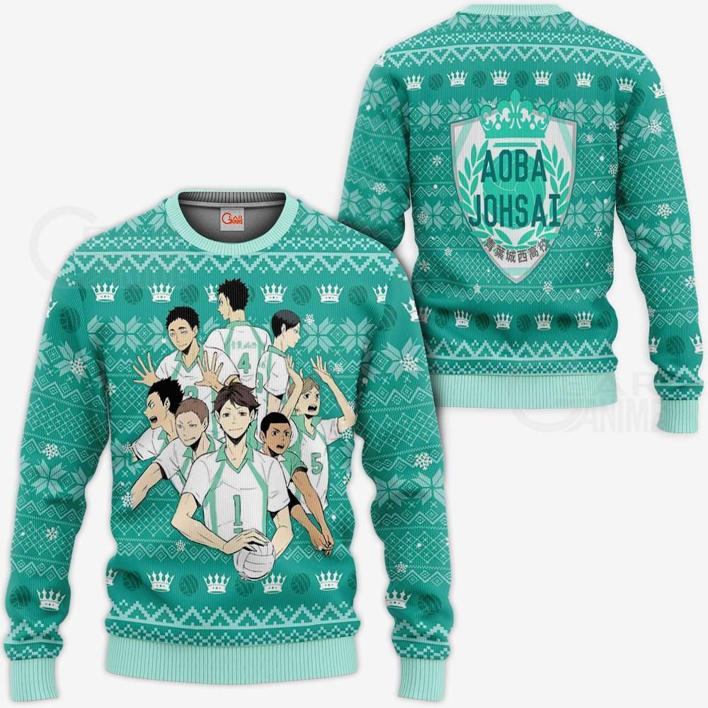 Aoba Johsai Ugly Christmas Sweater Haikyuu Anime Xmas Shirt