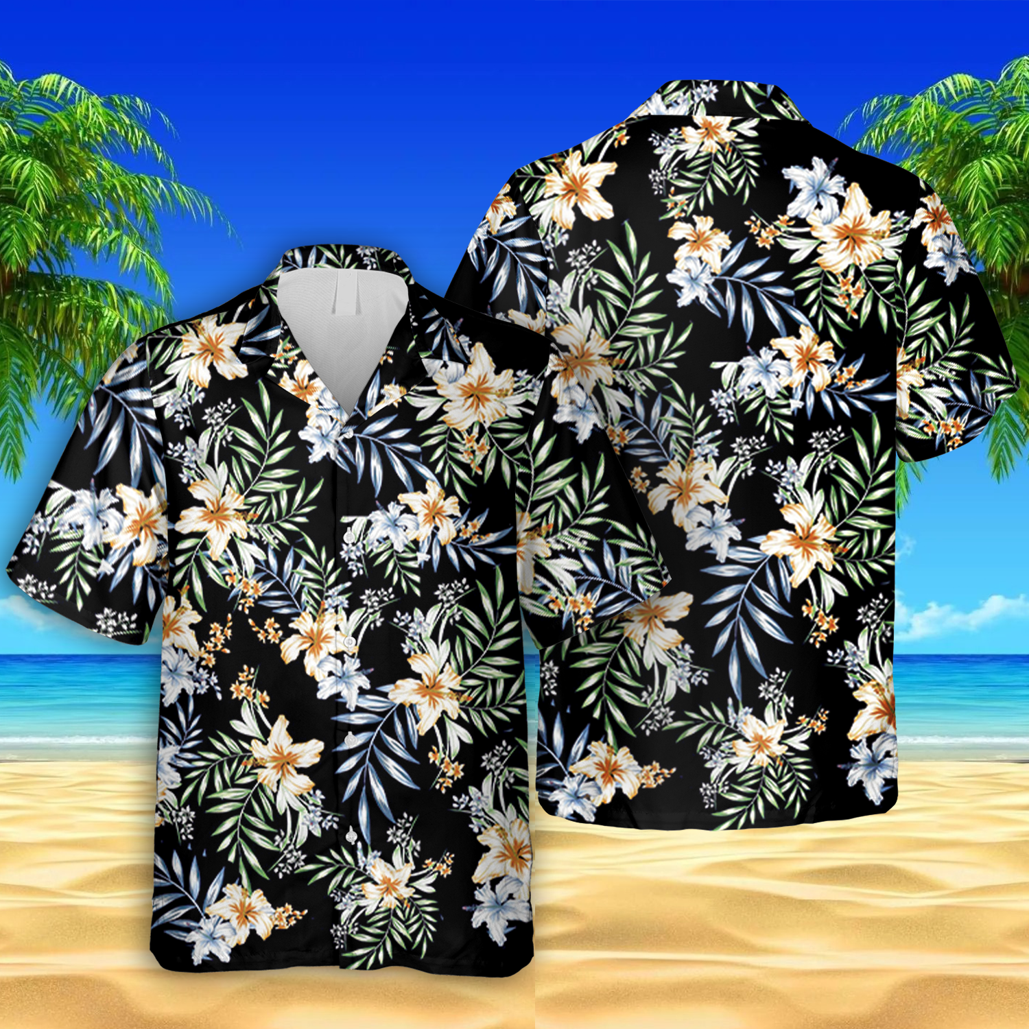 Black Floral Hawaiian Day Gift Ha87408