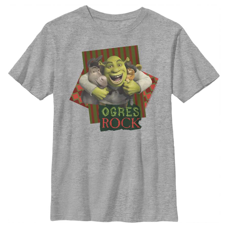 Shrek Boy’s Christmas Ogres Rock Trio  T Shirt