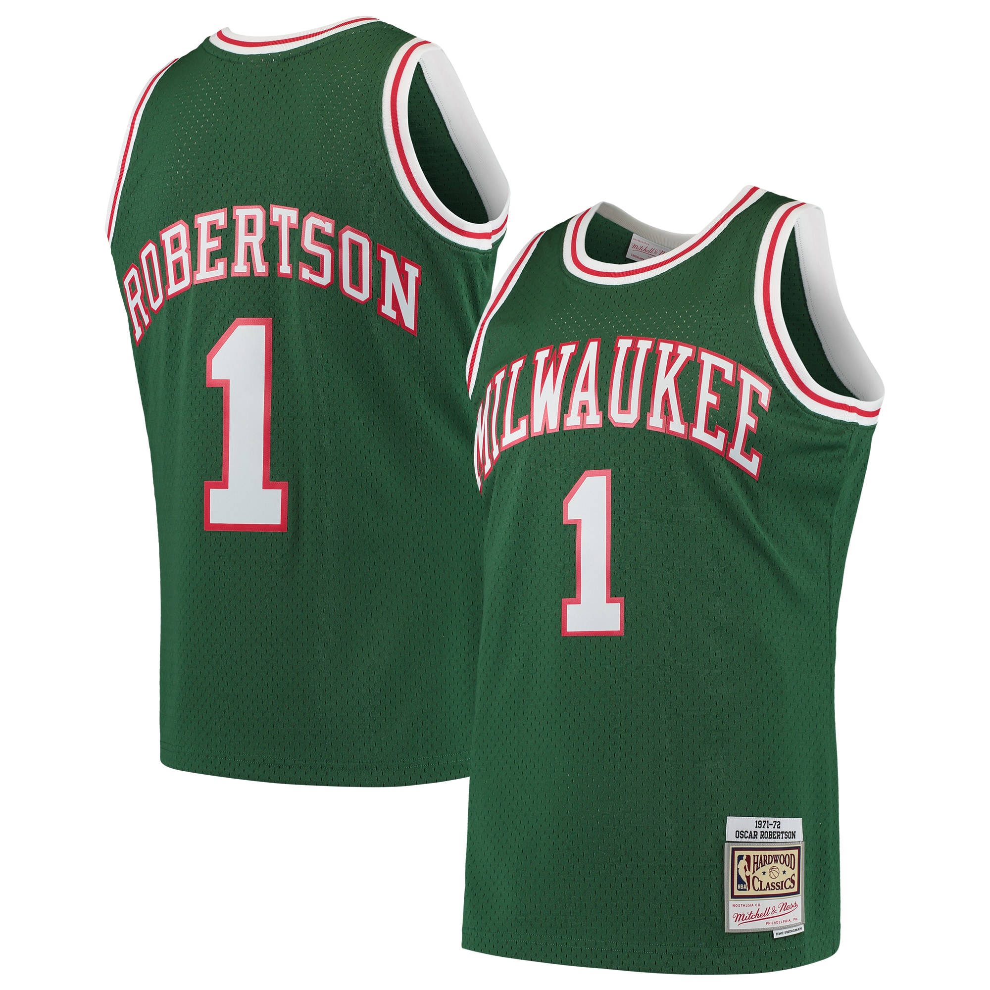 Oscar Robertson Milwaukee Bucks Mitchell & Ness Hardwood Classics Swingman Jersey – Green