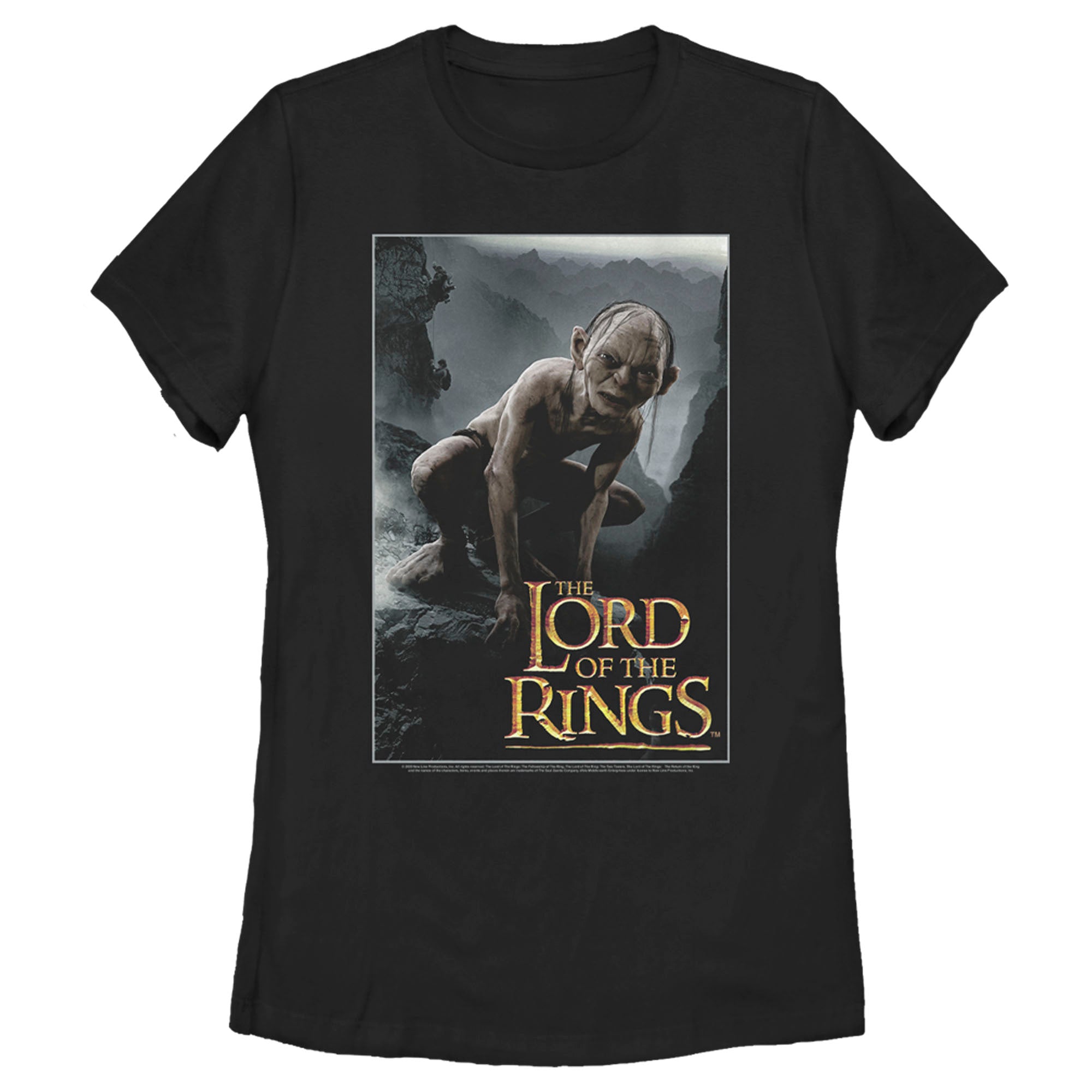 The Lord Of The Rings Women’S Fellowship Of The Ring Gollum Movie Poster  T-Shirt