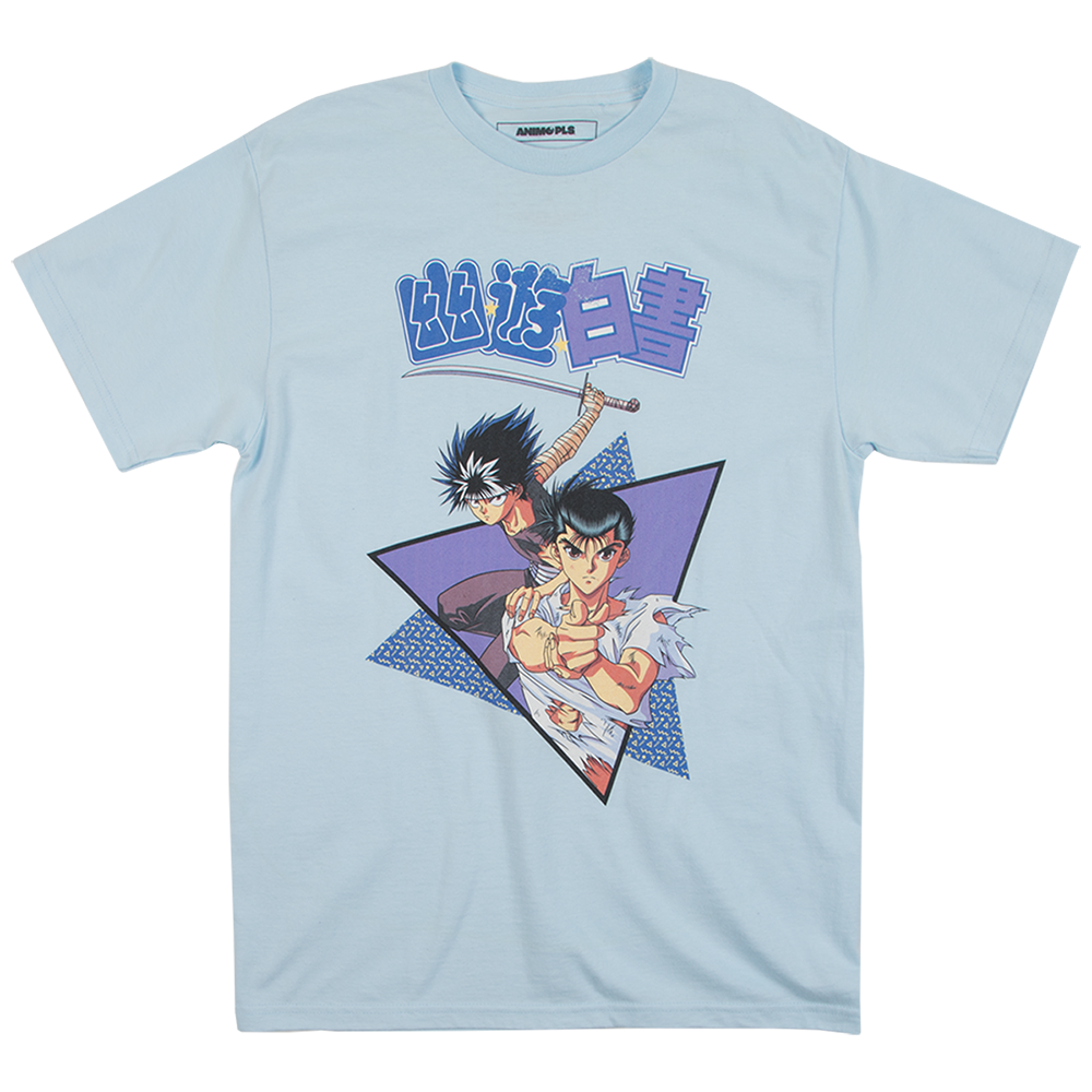 Yu Yu Hakusho Yusuke and Hiei Light Blue Tee