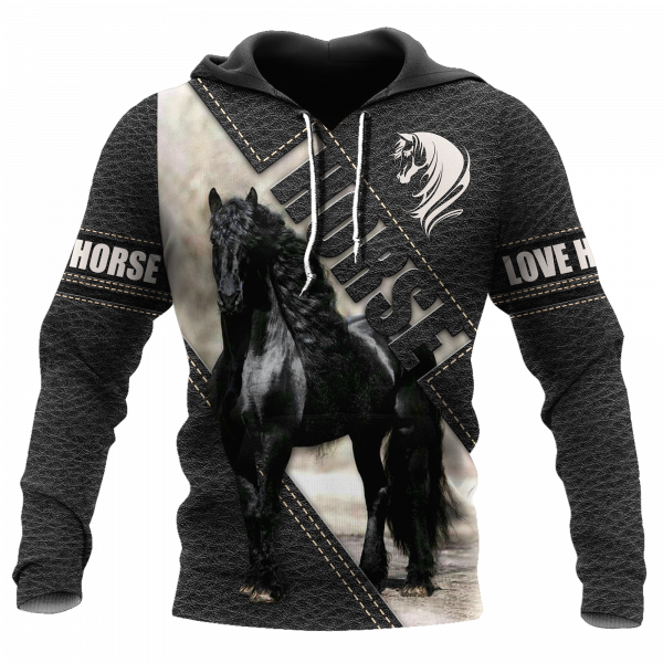 Black Horse 3D All Over Printed Hoodie Pi112058Xt