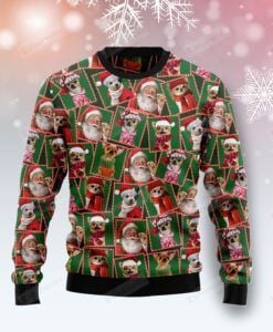 Chihuahua Santa Claus Ugly Christmas Sweater, All Over Print Sweatshirt