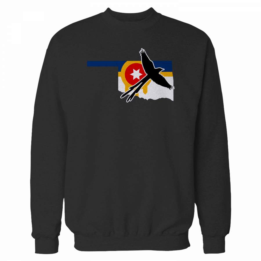 Oklahoma Tulsa Flag Scissor-Tail Bird Native American Sweatshirt