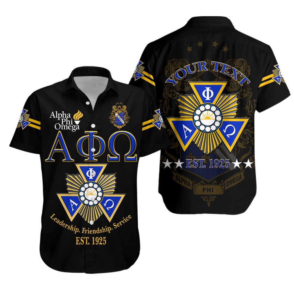 (Custom Personalised) Alpha Phi Omega Apo Hawaiian Shirt Simple Vibes – Black Lt8