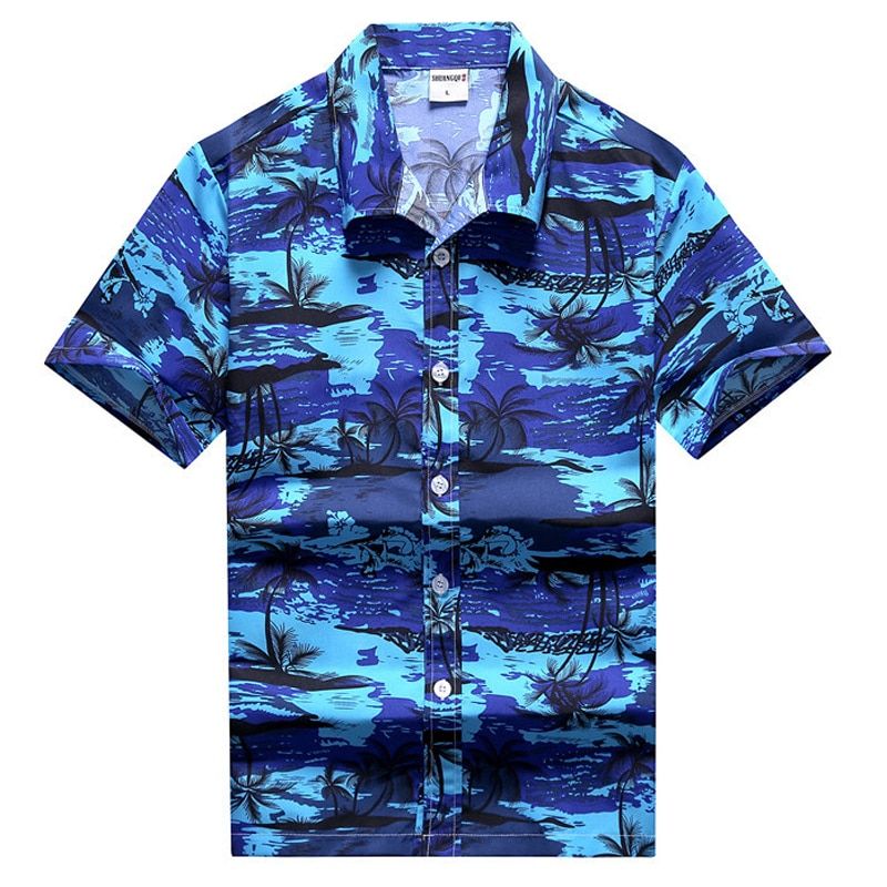 Palm Tree Blue Nice Design Unisex Hawaii Shirt For Men And Women Ha48231