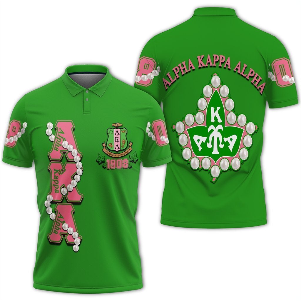 Alpha Kappa Alpha Pearl Green Polo Shirt