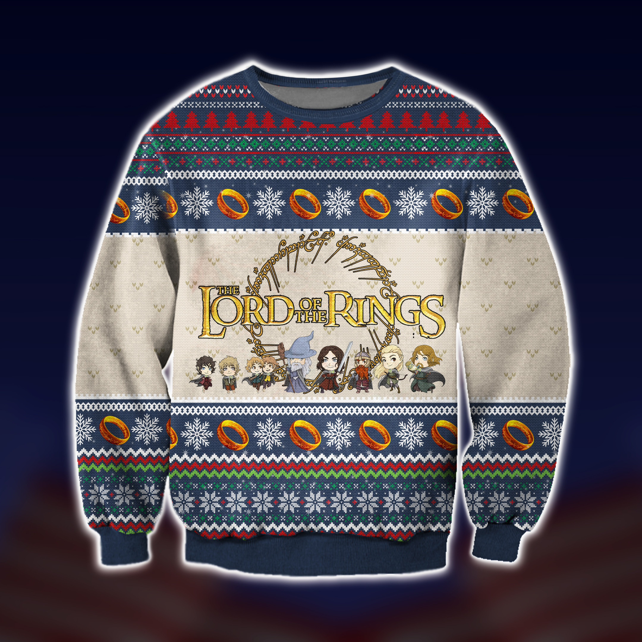 The Lord Of The Rings Chibi Style Ugly Christmas Sweater