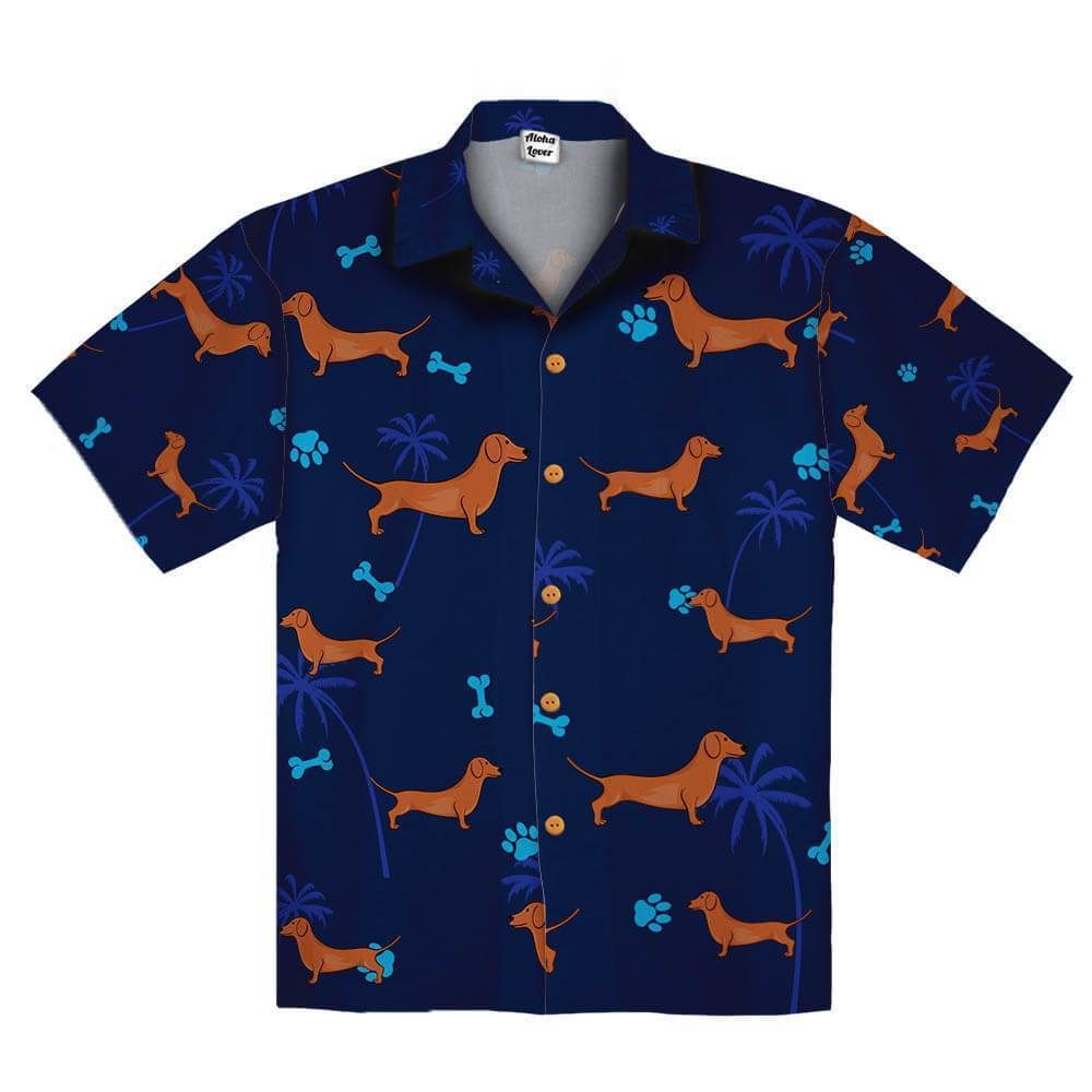 Dachshund Dog Cute Hawaii Aloha Shirts Ha57005