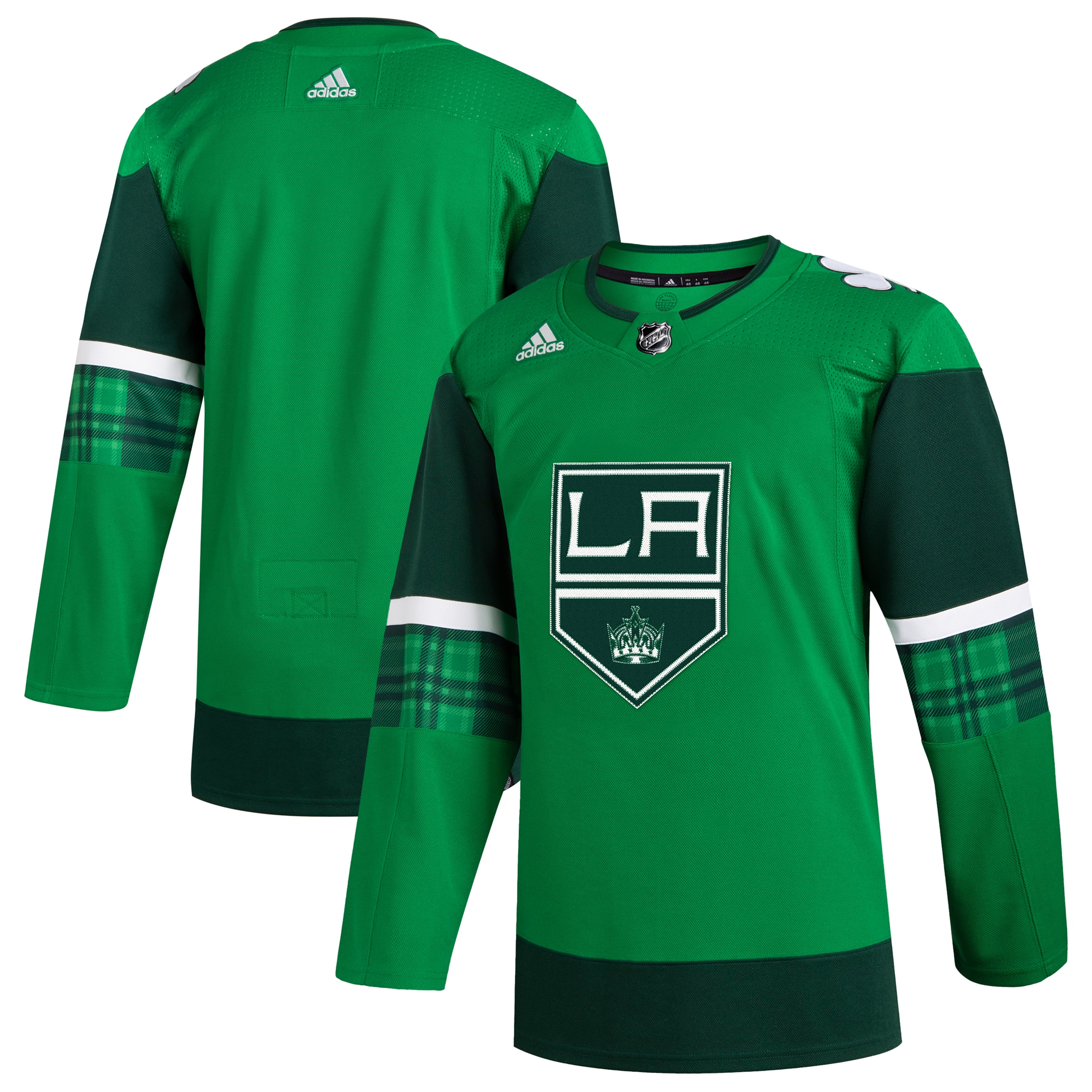 Men's Los Angeles Kings adidas Kelly Green 2023 St. Patrick's Day Primegreen Authentic Jersey