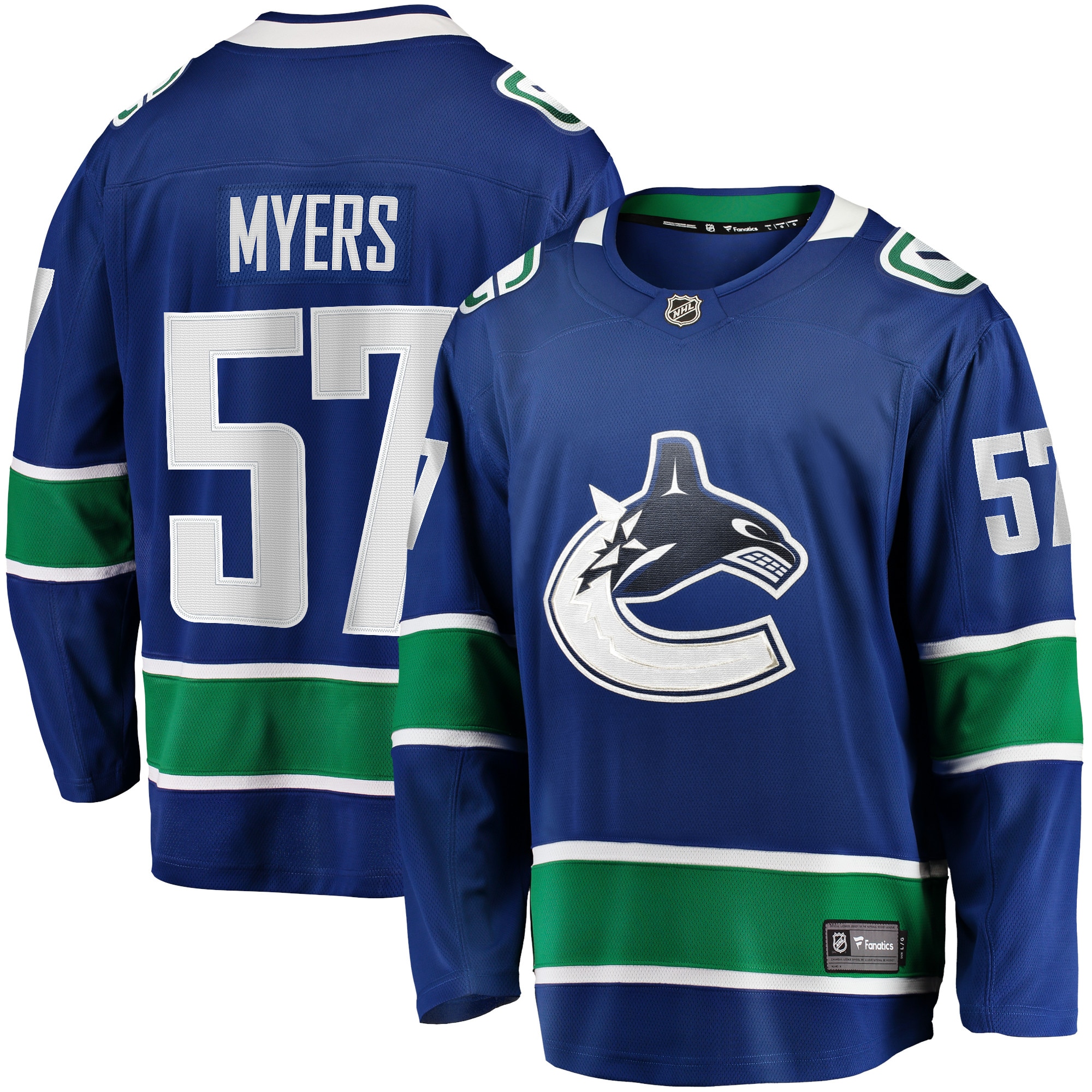 Men's Vancouver Canucks Tyler Myers Blue Home Breakaway Player Jersey