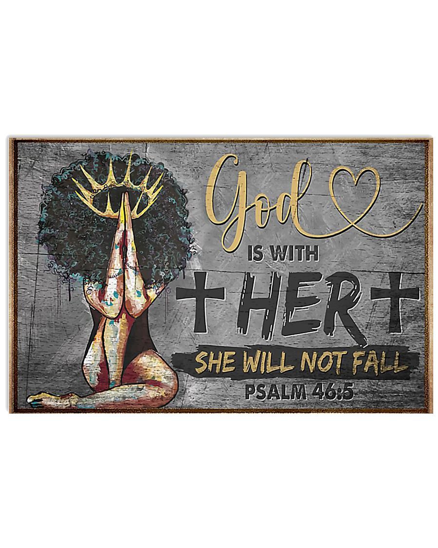 African – Black Art – God Is With Her Horizontal Canvas And Poster | Wall Decor Visual Art