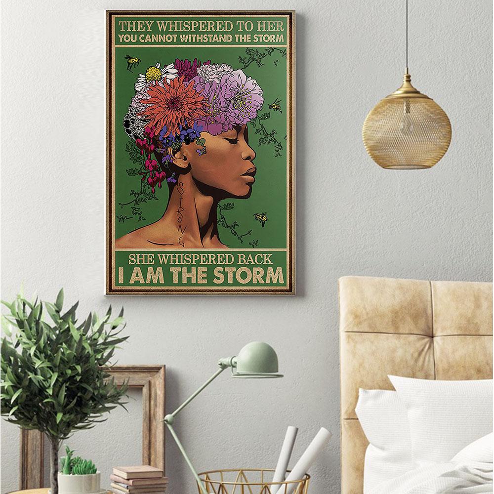 Afrocentric Custom Canvas Prints Beautiful Brown Skin Poster Art Print Praying Queen Black King Alluring Ready To Hang Canvas Wall Art Decor