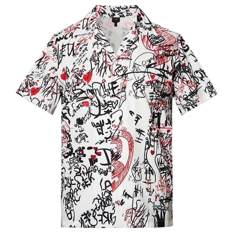 Shop From 1000 Unique Mens Hawaii Shirts Letter Graffiti Ha82375