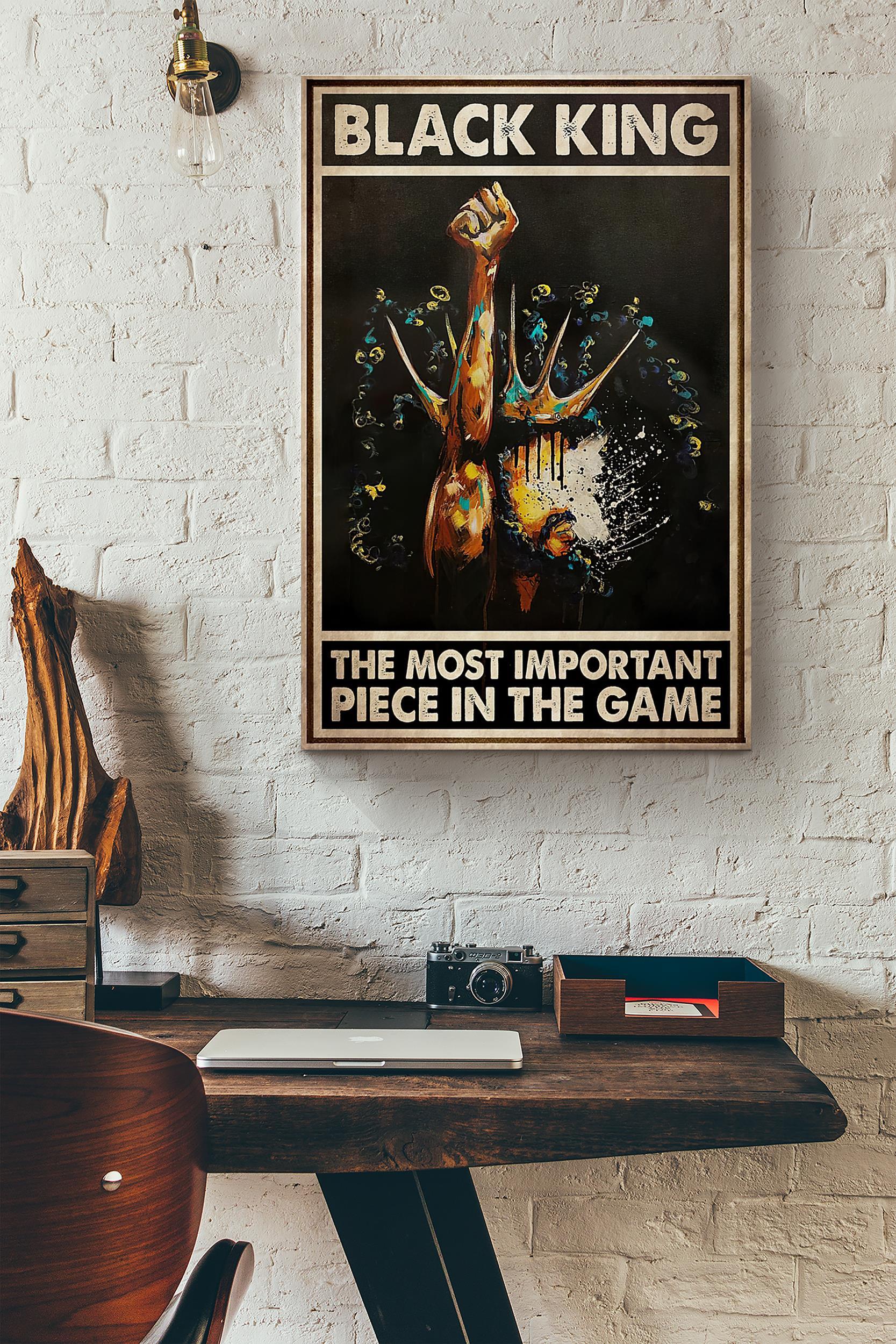 Black King The Most Important Piece In The Game Poster Wrapped Canvas